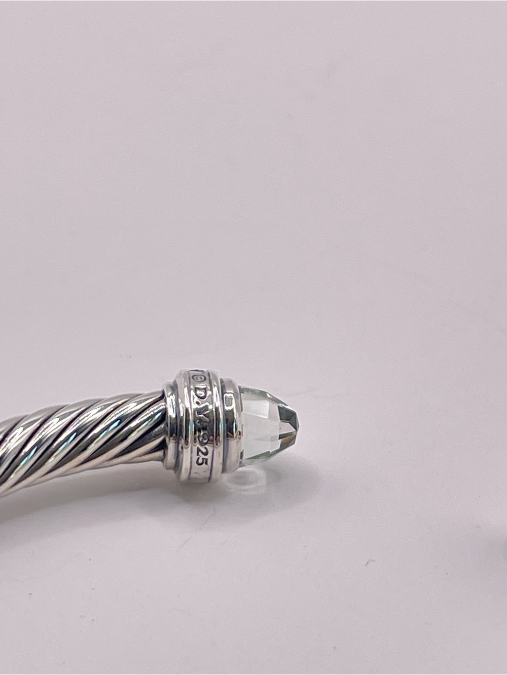 David Yurman Cable Classics 5mm Bracelet Prasiolite and Diamonds - Picture 6 of 11